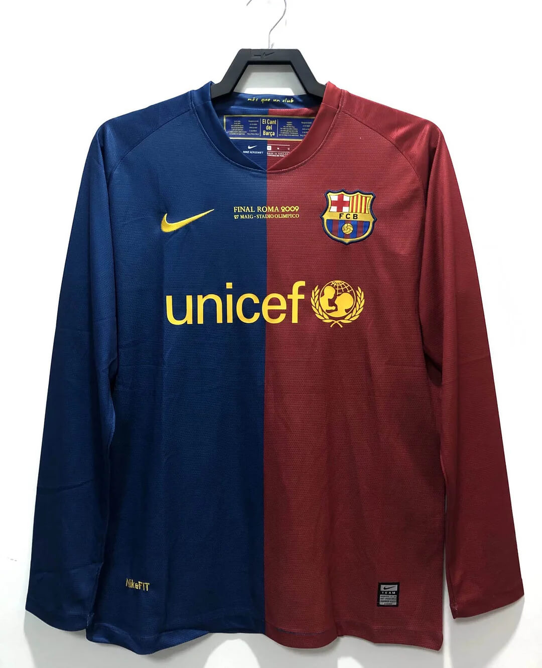 2008/2009 Retro Long Sleeve Barcelona Football Jersey Home UEFA Champions League 1:1 Thailand Quality