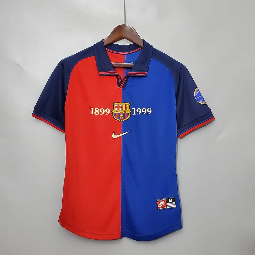 1999/2000 Vintage Barcelona Home 100th Anniversary Edition Football Jersey 1:1 Thai Quality