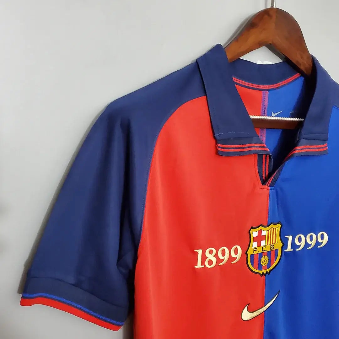 1999/2000 Vintage Barcelona Home 100th Anniversary Edition Football Jersey 1:1 Thai Quality