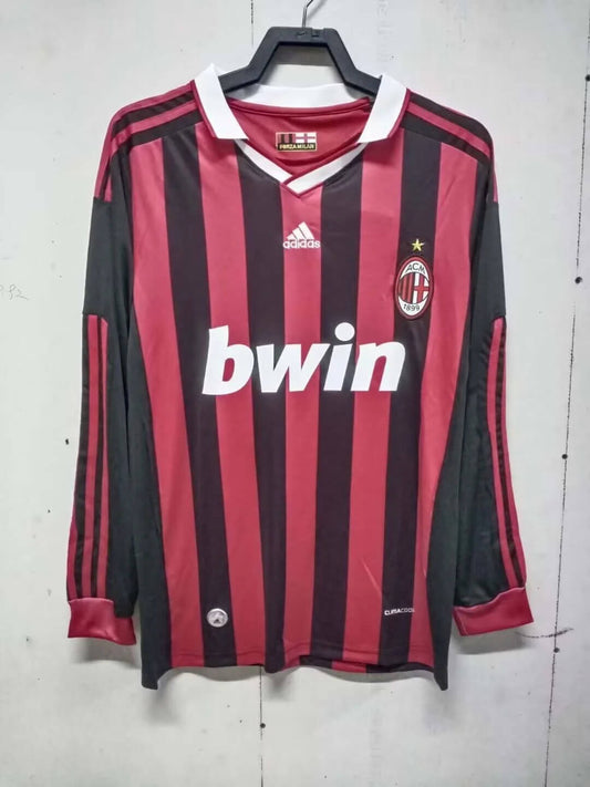 2009/2010 Retro Long Sleeve AC Milan Home Football Jersey 1:1 Thai Quality