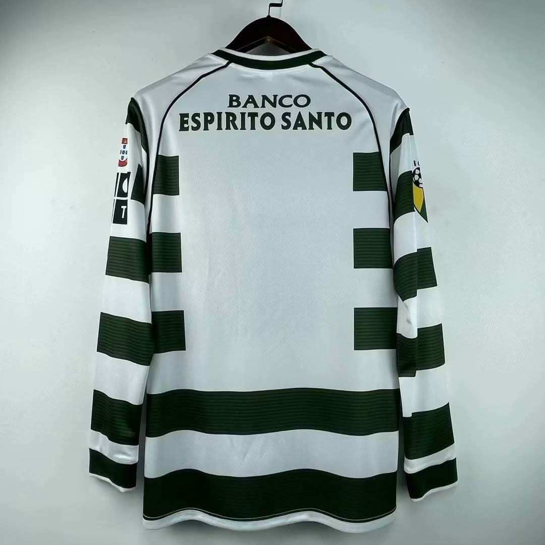 2002/2003 Retro Long Sleeve Sporting Lisbon Home Football Jersey 1:1 Thai Quality