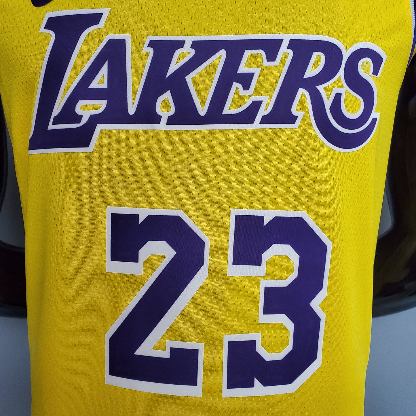 New James #23 Lakers Round neck yellow NBA jersey Size:XS-XXL