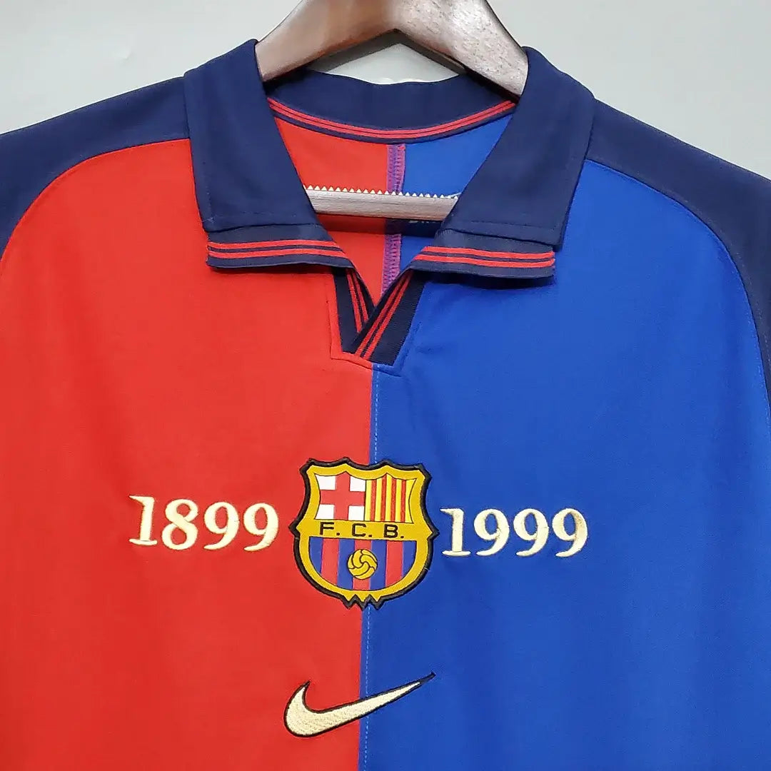 1999/2000 Vintage Barcelona Home 100th Anniversary Edition Football Jersey 1:1 Thai Quality