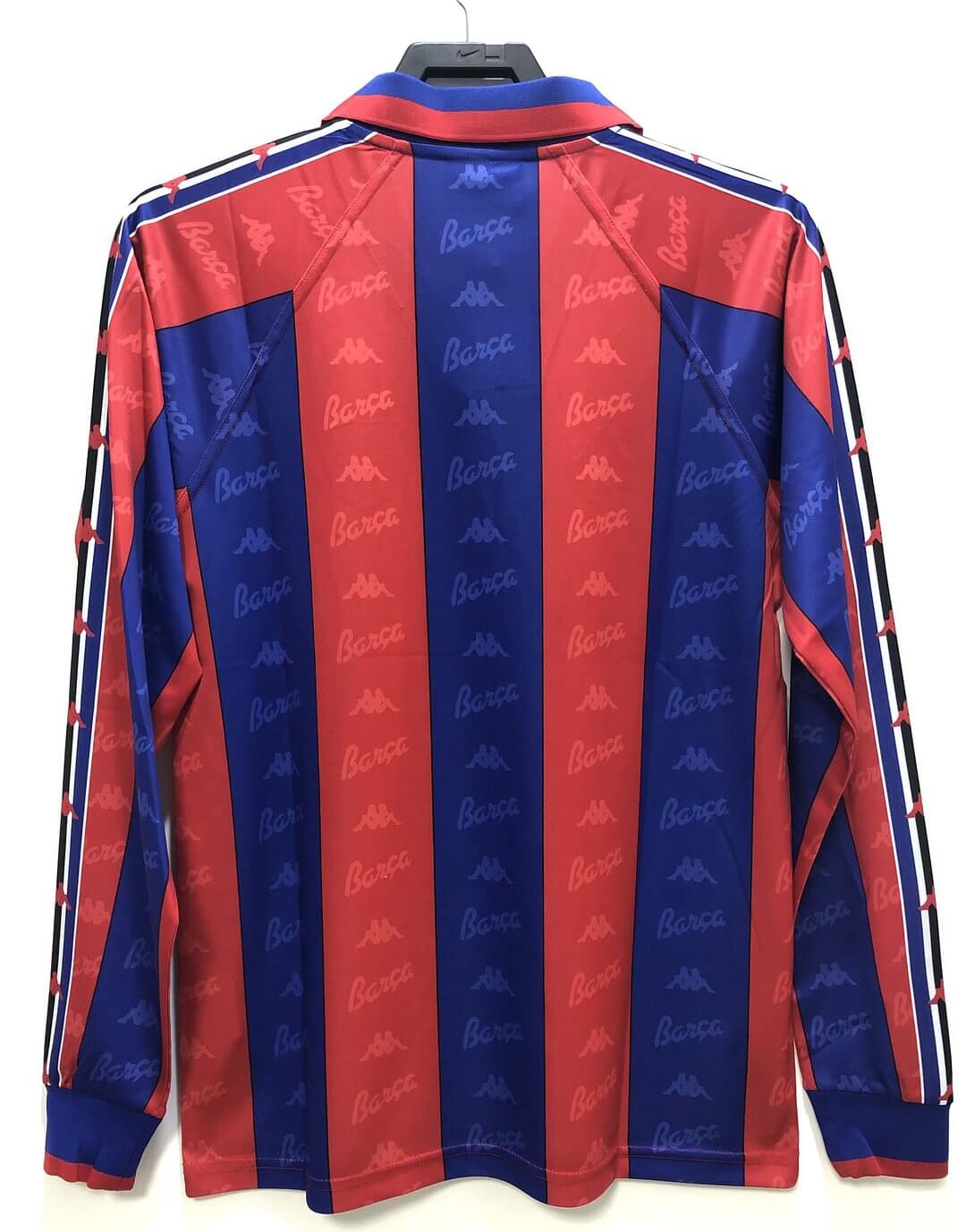 1996/1997 Vintage Long Sleeve Barcelona Football Jersey Home Champions League 1:1 Thailand Quality