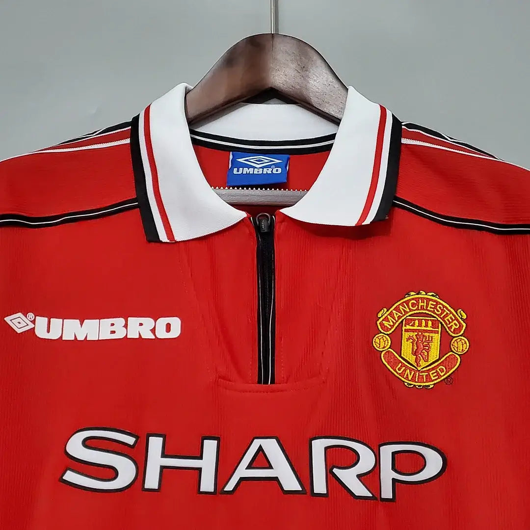 1998-1999 Retro Long Sleeve Manchester United Home Football Jersey 1:1 Thai Quality