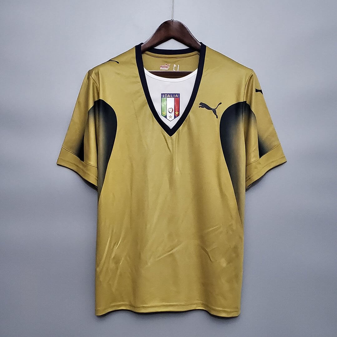 2006 Vintage Italian Goalkeeper Gold Football Shirt