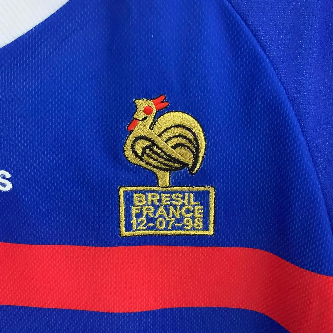 1998 Vintage Long Sleeve France Home Football Jersey 1:1 Thai Quality