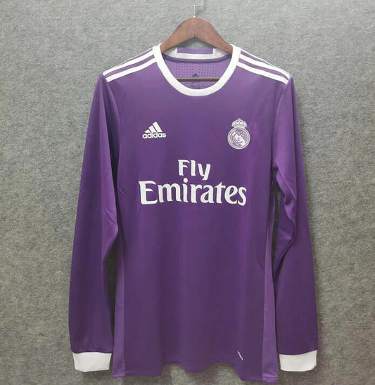 2016/2017 Retro Long Sleeve Real Madrid Away Shirt