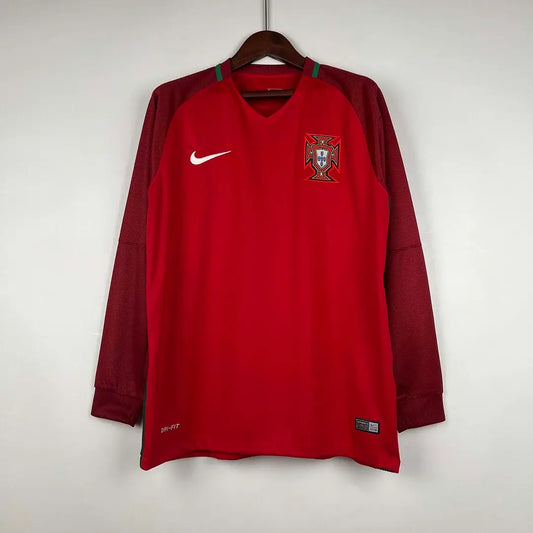 2016 Retro Long Sleeve Portugal Home Football Jersey 1:1 Thailand Quality