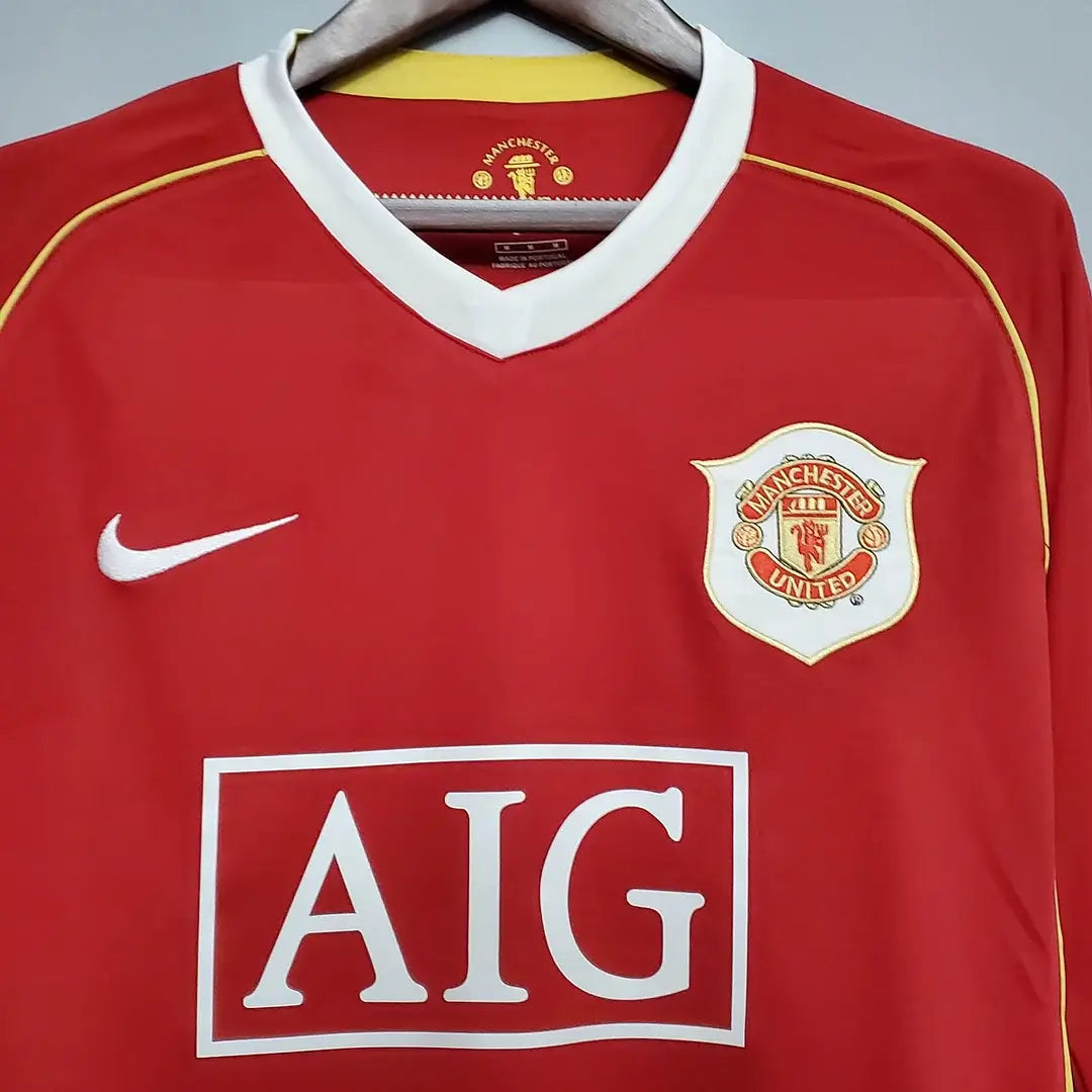 2006-2007 Retro Long Sleeve Manchester United Home Football Jersey 1:1 Thai Quality