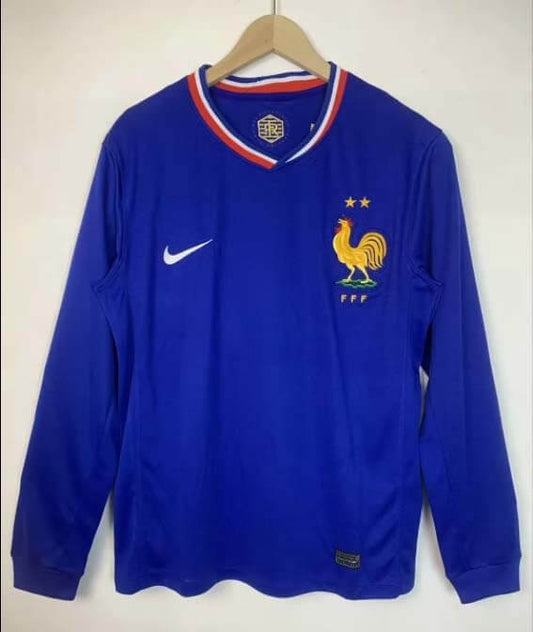 2024 France Home Long Sleeve Football Jersey 1:1 Thailand Quality