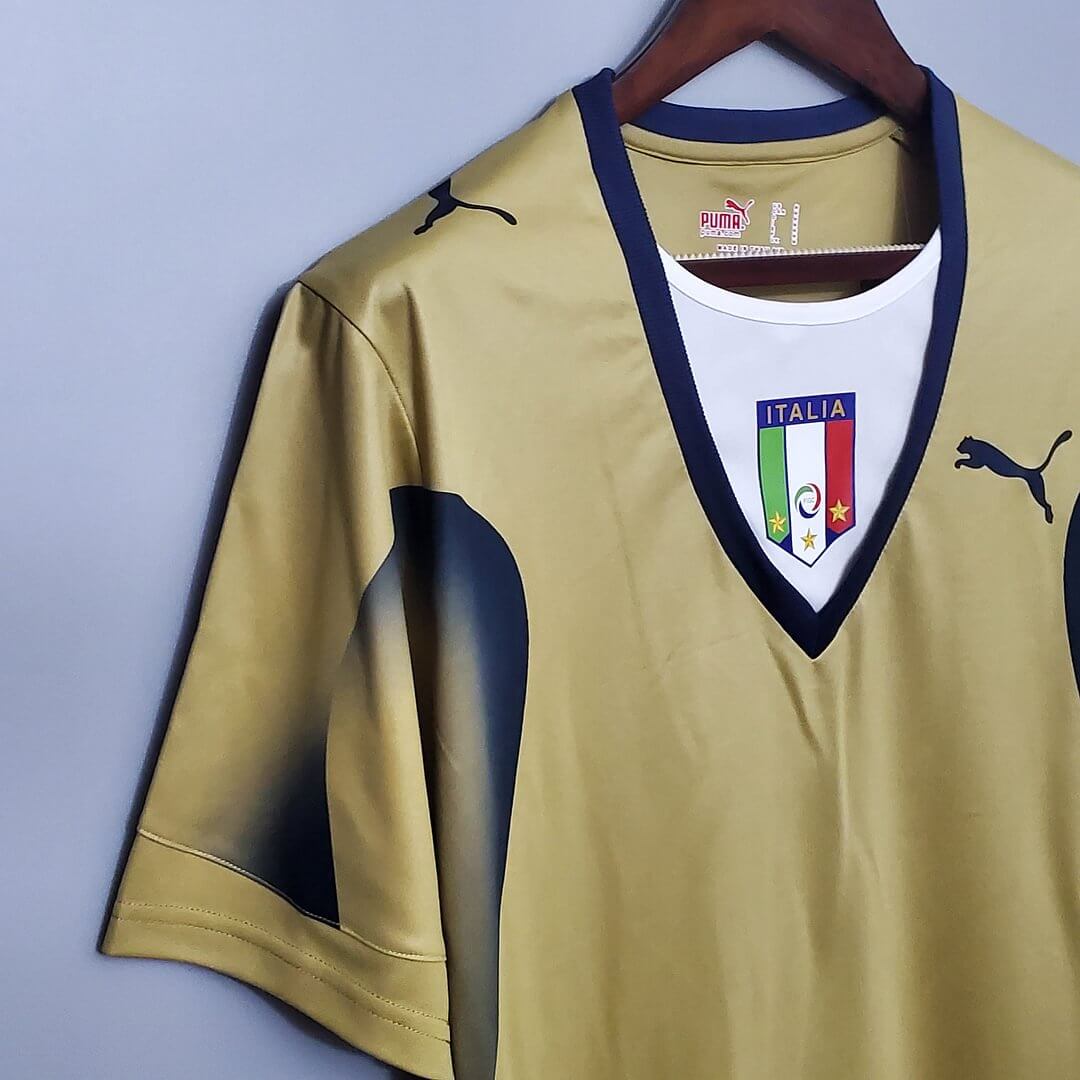 2006 Vintage Italian Goalkeeper Gold Football Shirt