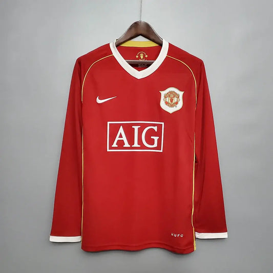 2006-2007 Retro Long Sleeve Manchester United Home Football Jersey 1:1 Thai Quality