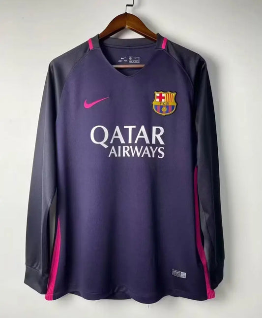 2016/2017 Retro Long Sleeve Barcelona Away Football Jersey 1:1 Thai Quality