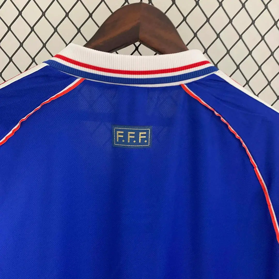 1998 Vintage Long Sleeve France Home Football Jersey 1:1 Thai Quality