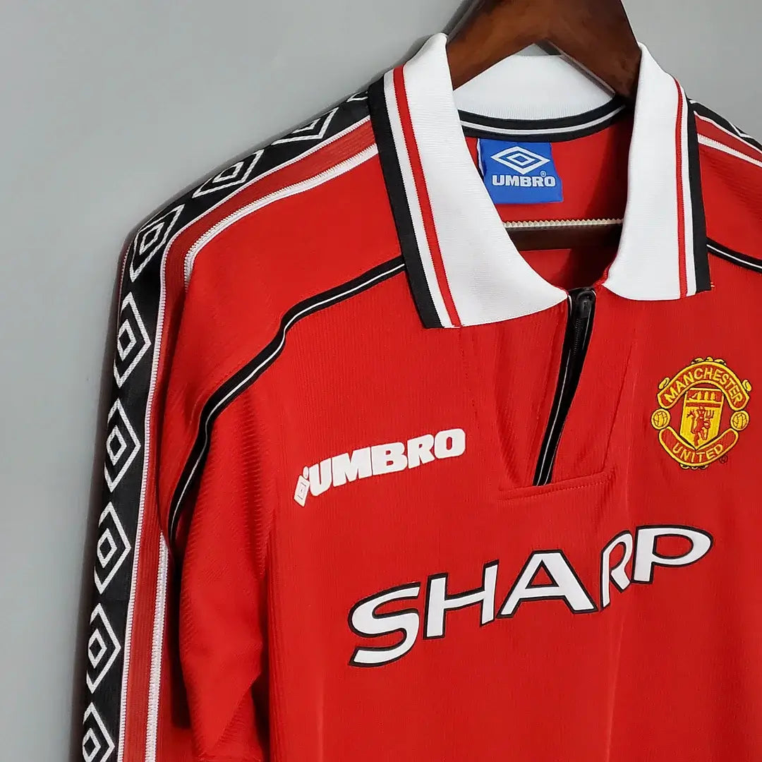 1998-1999 Retro Long Sleeve Manchester United Home Football Jersey 1:1 Thai Quality