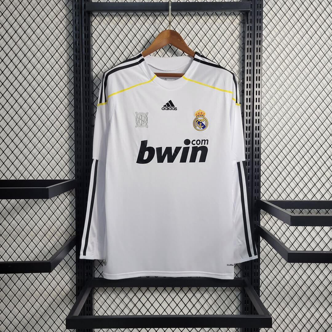 2009/2010 Retro Long Sleeve Real Madrid Home Soccer Jersey 1:1 Thai Quality