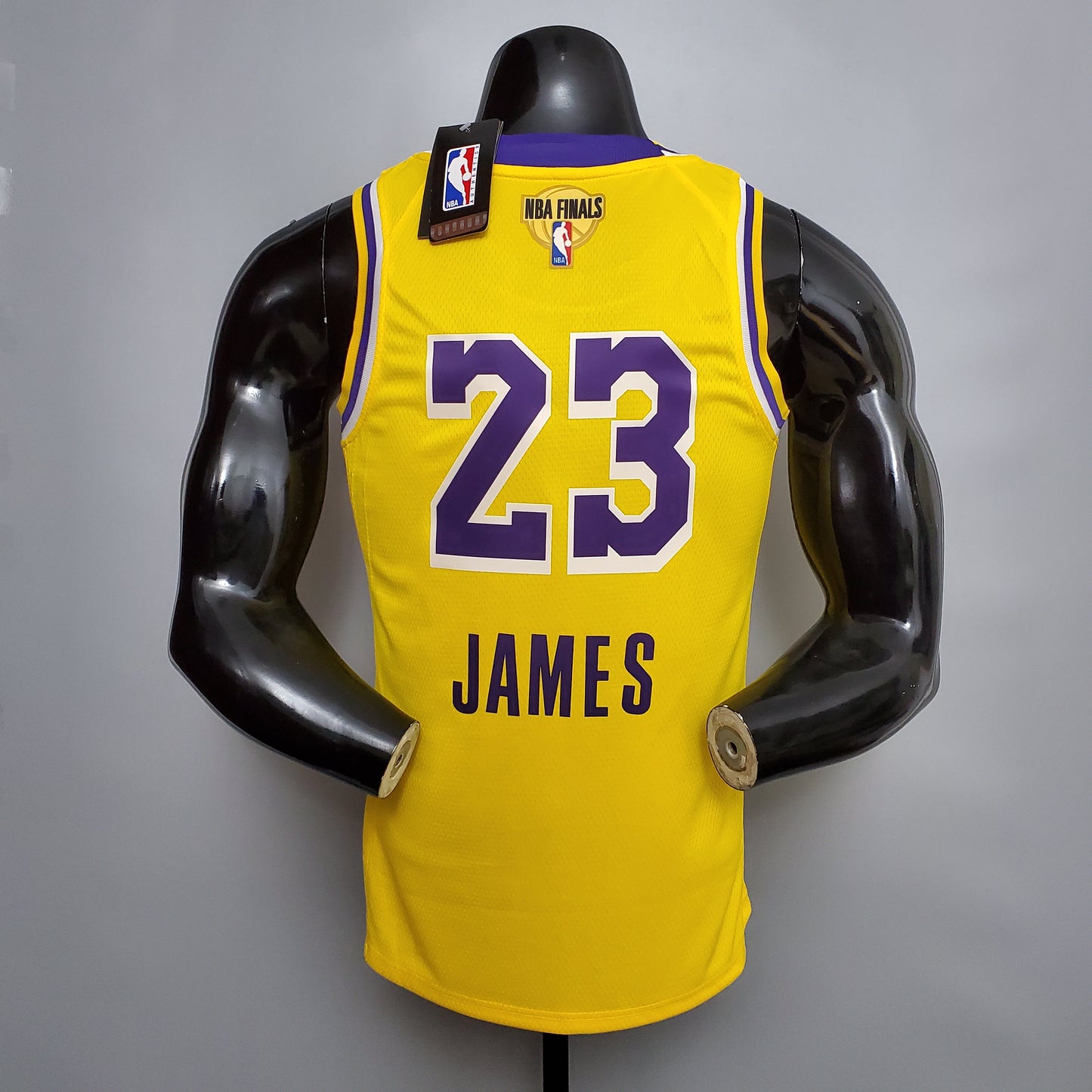 New James #23 Lakers Round neck yellow NBA jersey Size:XS-XXL